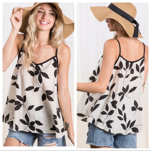 Fabulous Leaf print dressy Cami - Picture 3 of 6